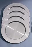 MIRROR FINISH CHARGERS - SET OF 4 STAINLESS STEEL CHARGES WITH MIRROR FINISH RIM