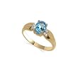 Genuine 10 KT Yellow Gold Blue Topaz Gemstone Ring 10K Band Size 6.5
