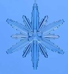 4.5" Icy Crystal Blue Beveled Flower Snowflake Christmas Ornament