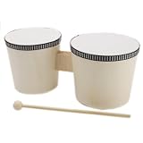Darice Wood Bongos with Stick, Unpainted