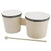 Darice Wood Bongos with Stick, Unpainted