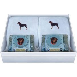 Double Gift Box with Rottweiler Soap and Towel