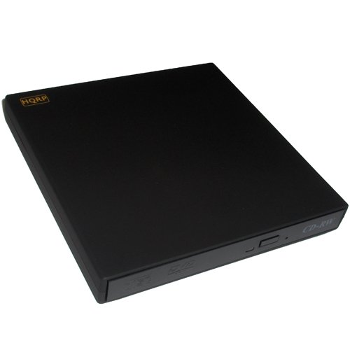 HQRP USB 2.0 External Slim DVD / CD-RW Drive (Black) for Acer Aspire One ZG5