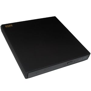 HQRP USB 2.0 External Slim DVD CD-RW Drive (Black) for Acer Aspire One ZG5 by 