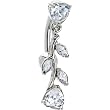 Top Drop Clear HEART VINE Cubic Zirconia Belly Ring