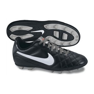 NIKE - JR TIEMPO RIO FG R - Taille 35/36 - 509035 010 - Chaussures Football Garçon Noires et Blanches