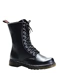 Black 10 Eyelet Ankle Combat Boot - Mens 12
