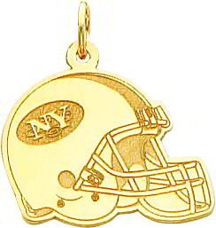14K Gold NFL New York Jets Football Helmet Charm