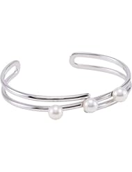 Freshwater Cultured Pearl Cuff Bracelet in Sterling Silver