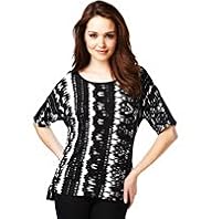 Petite Blurred Abstract Print Top