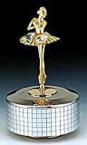 BALLERINA Silver Gold Swarovski Crystal Music Box