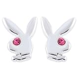 Officially Licensed PLAYBOY Rabbit Head Pink Gem Stud Earrings