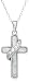 Jewelry : Sterling Silver Mother of Pearl Cross w/ Cubic Zirconia Pendant, 18"