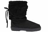 Womens Ella Katrina Fur Black Flat Ankle Boots