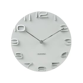 Karlsson - KA5311WH - Horloge - Edge Blanc avec Aiguilles en Chrome - Diam�tre: 42 cm
