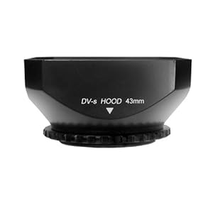 CowboyStudio 43mm DV-s DV Screw Mount Lens Hood with Cap for Digital Video Camera and Camcorder, Sun Shade