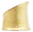 ZAD AWESOME Asymetrical Wide Hammered Cuff Bracelet Yellow Gold Tone