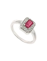 Ruby and Diamond Ring 14K White Gold - 1.00 CT TGW