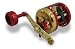 Red Isis Round Cast Reel Alum w/Power Handle 270yd 14lb - Okuma Fishing Tackle RI-400P, Fishing Reels