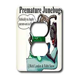 Londons Times Funny Bugs and Slugs Cartoons - Premature June Bugs - Light Switch Covers - 2 plug outlet cover