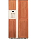 Review GE  / GE Profile PSIC3RGXCV 23.3 cu. ft. Counter-Depth Side-by-Side Refrigerator with 3 Glass Shelves, Clear Gallon Door Storage, External Ice/Water Dispenser and Requires Custom Panel: Bisque Dispenser and Visor Handles