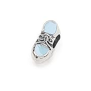 Zable Engraveable Baby Shoe Light Blue Pandora Compatible Bead Charm