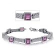 Princess Amethyst Bracelet in Sterling Silver-Unique Twisted Link