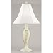 1 Light Table Lamp Fossil Stone Finish with Gold Highlights and Brussels Linen Shade - Interior