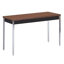 Sandusky Lee AT6030-BW Black Powder Coat Activity/Utility Table with Walnut Top, 29" Height x 60" Width x 30" Depth