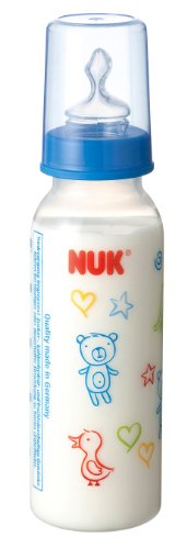 NUK スタンダードほ乳びん(ポリプロピレン製) シリコンニップル 240ml アニマルブルーFDNK0080113