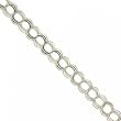 Solid White Gold Charm Bracelet - Lobster Clasp 7 Inch