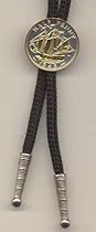 Hot Sale British Penny ÒSailing ShipÓ Two Tone Coin Bolo Tie