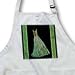 Jaclinart Dress Damask Ribbons - Antique bronze and green dress on black background with damask ribbons - Aprons