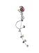 Belly Button Ring - Surgical Steel Dangling Curve Design with 9 Pink Sparkling Crystal-like Inserts