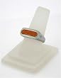 J-Steel by Fyn Studios (TM) Size 6 Stainless-Steel Ring with Orange-Tan Leather Insert JSF-843332001242