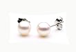 AugustinaJewelry Freshwater Cultured Pearl Earrings 6.5-7mm White Pearls with Silver Mount