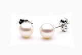 AugustinaJewelry Freshwater Cultured Pearl Earrings 6.5-7mm White Pearls with Silver Mount