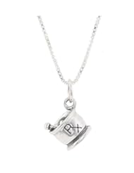 Sterling Silver Rx Mortar and Pestle Pharmacy Charm with Box Chain Necklace