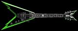 Dean Razorback V Electric Guitar Black with Green Bevels