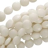 White Snow Jade Serpentine 14mm Lentil Disc Beads 15 Inch Strand