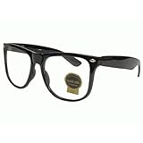 G&G Fake Glasses Big Classic Black Wayfarer Sunglasses Clear Glass Lens