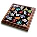 Colorful Retro Rotary Phones on Black - 8x8 Trivet With 6x6 Ceramic Tile