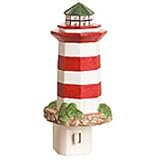 Seasons of Cannon Falls Red and White Lighthouse Night Light - 5.5 Inches Tall