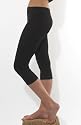 Ladies Black Leggings Short Footless Womens Tights Sizes 8-14