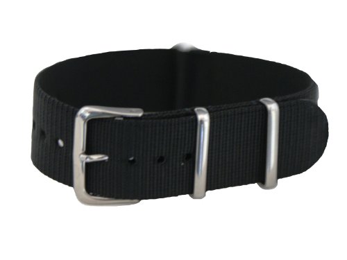 20mm Black - Nylon Nato Ballistic Military Watch Band Strap G-10