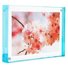 New 2012 Color The original acrylic MAGNET FRAME with Aqua Edge by Canetti - 3.5x5
