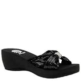 resort sandals:Yellow Box Specified Womens Wedge Black Sandals