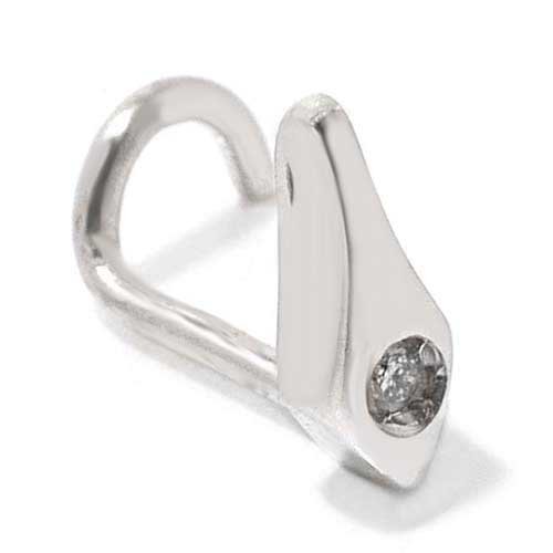 Stunning Unisex Piercing in 18 karat Gold with Diamond 4 grams