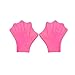 Kangkang@ Swimmers Web Training Equipment Paddles Imitation Duck Palm Diving Gloves Water Gear Silicone Swim Webbed Gloves for Kids (Pink, S)