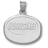 Carolina Hurricanes 1/2in Puck Pendant - Sterling Silver